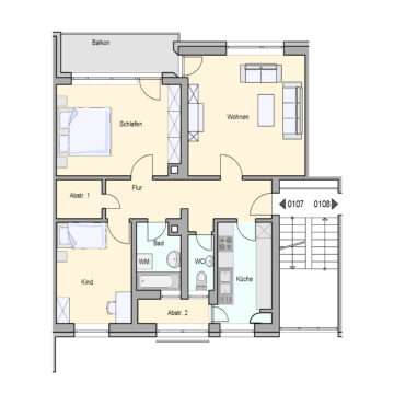 3-Zimmer-Wohnung mit Balkon in Stuttgart-Birkenäcker, 70376 Stuttgart